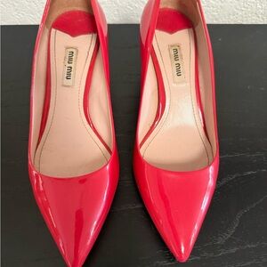 Miu Miu Red Patent Leather Pumps